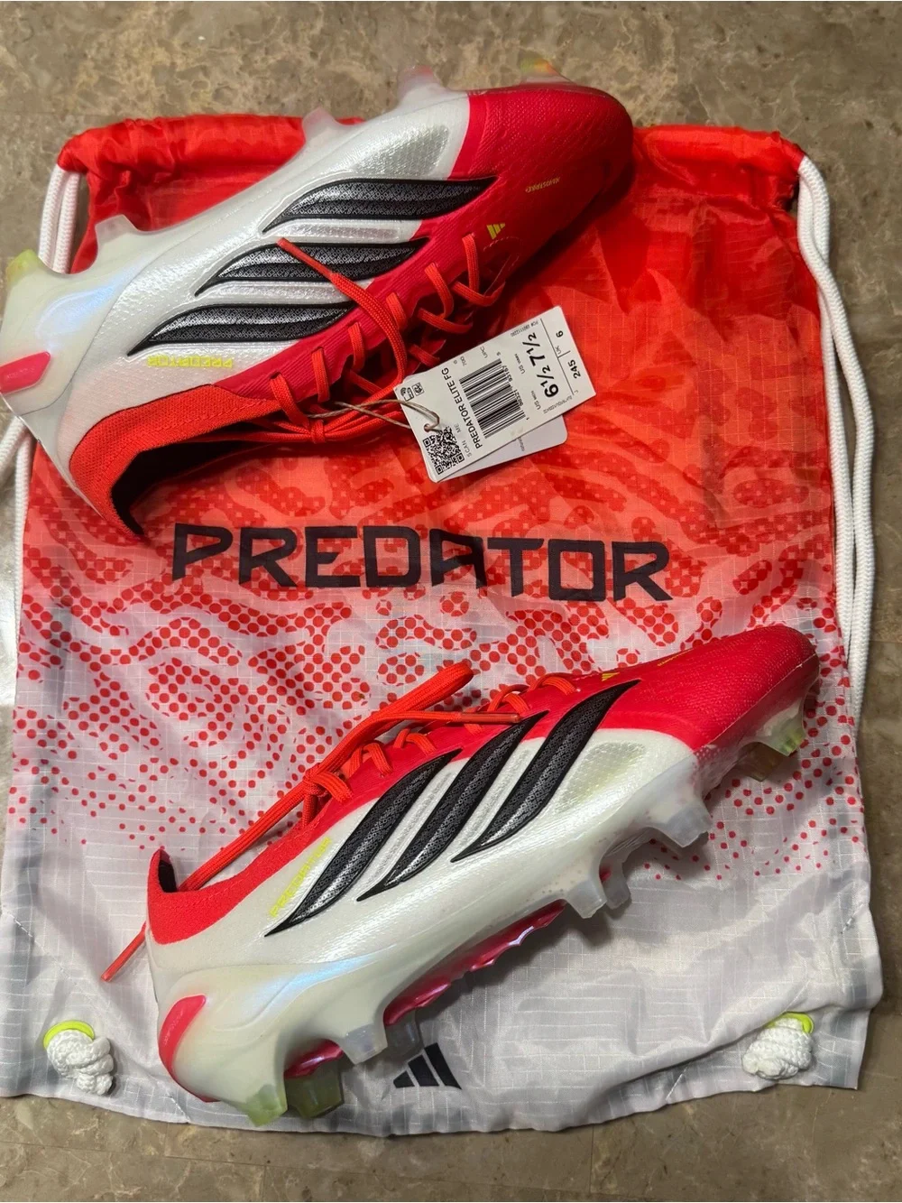 New adidas Predator Elite Fold-Over Tongue Firm Ground Soccer Cleats.